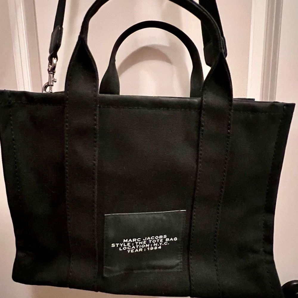 Marc Jacobs Black Tote with White Text - Picture 2 of 3